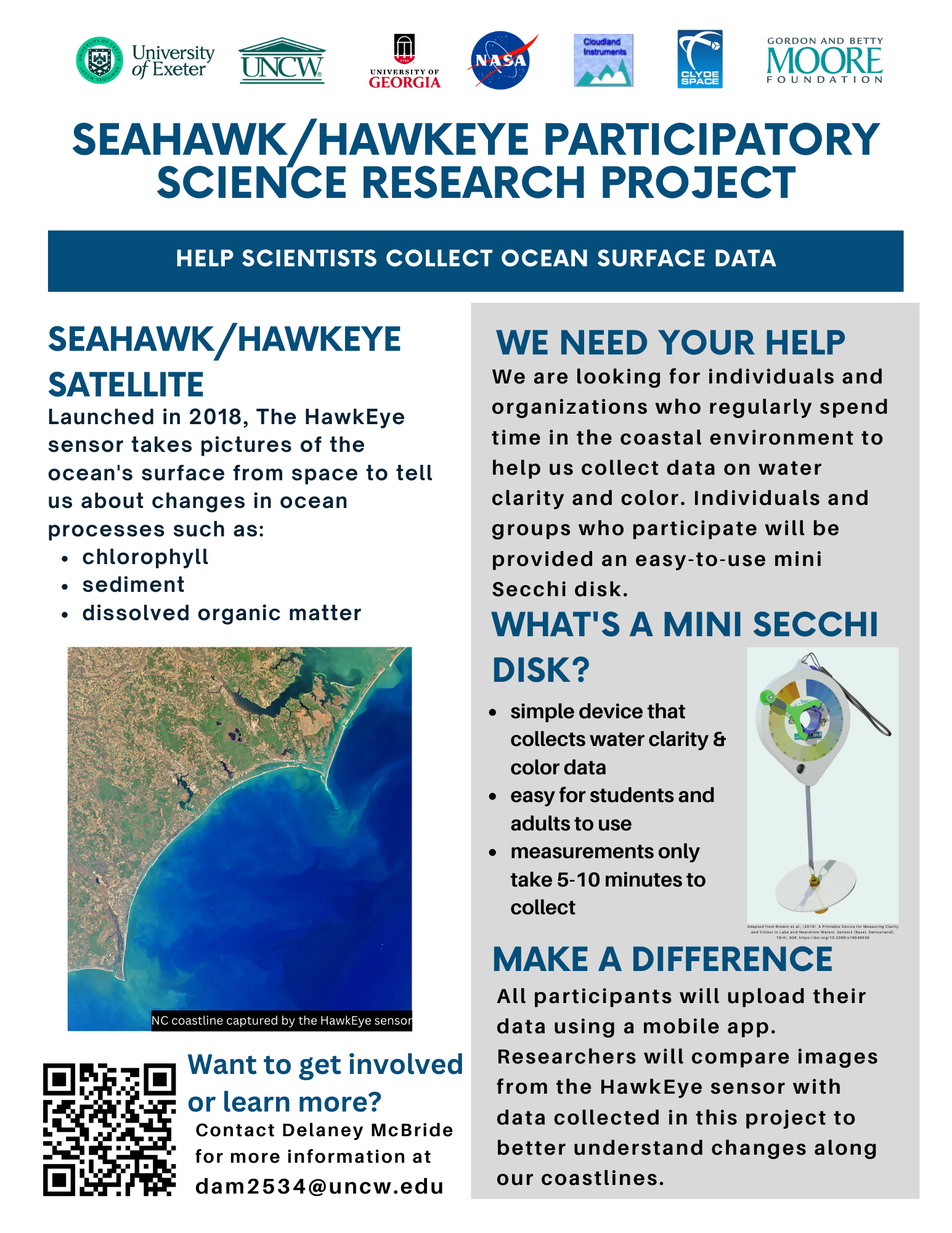 Flyer for SeaHawk/HawkEye Citizen Science Project